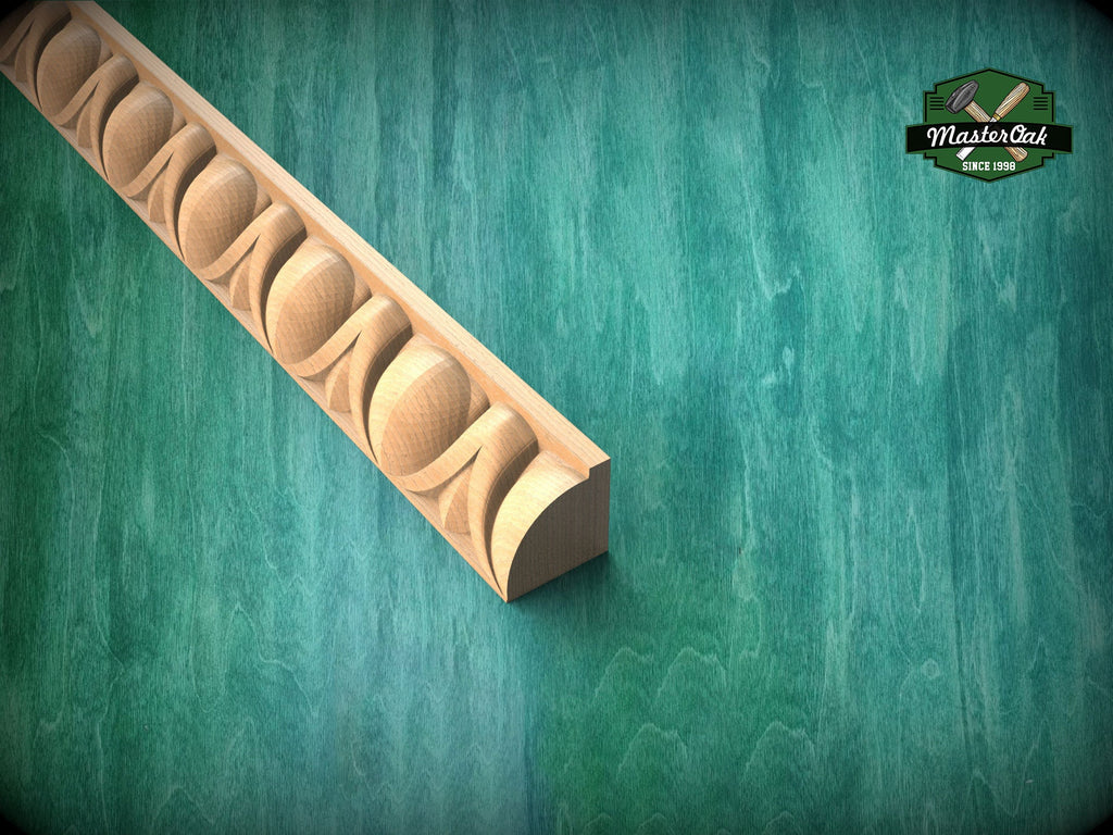 Egg & Dart Elegant Carved Wood Moulding - Vintage-Inspired Carved Baguette for Luxurious Interiors,  40" classical wood cabinet moulding