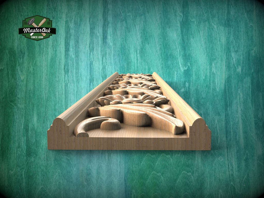 Versatile Wooden Moulding: Classic Baguette Design,  40" Ornate molding panel, Carved wooden Baguette, wood trim for interiors