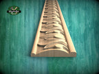 Classic leaf-flame patterned Wood Moulding - Timeless Baroque Style Trim,  40" Symmetrical Design Moulding, 1 pc, Unpainted, Carved Baguette