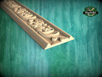 Sophisticated Carved Wooden Moulding for Room Zoning,  40" Decorative wooden moulding for cornices and friezes, 1 pc, Unpainted