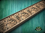 Classic Foliage Frieze Wooden Molding – Symmetrical Carved Design,  40" Intricate Leaf Pattern Wood Molding, 1 pc, Unpainted, Baguette