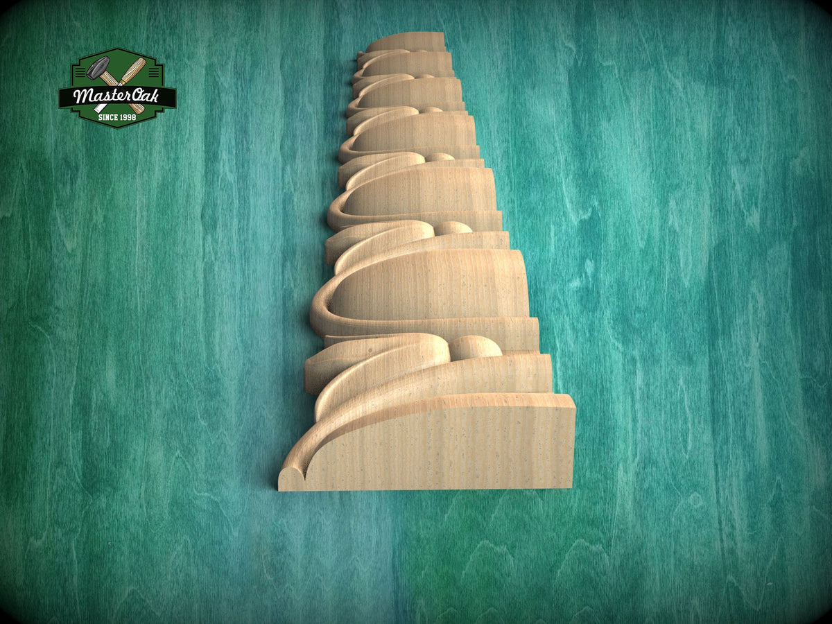 Traditional Flower and Egg Pattern Wood Moulding - Classic Decor, 40" Versatile Wood Trim, 1 pc, Unpainted, Carved Baguette
