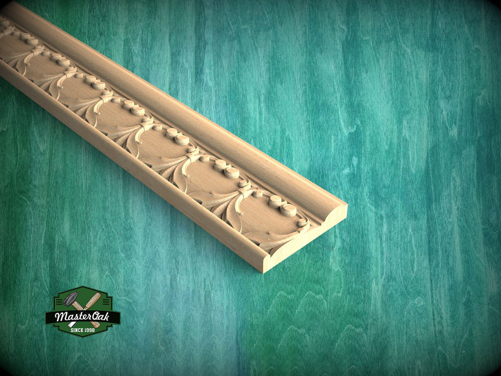 Symphonic Leaf Garland Moulding - Baroque Inspired Decor , 40" Classic & Modern Decor, 1 pc, Unpainted, Wood Carved Baguette