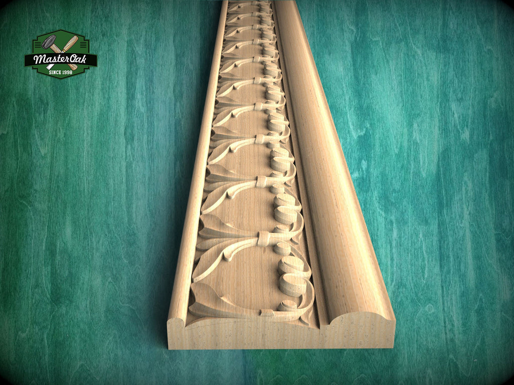 Symphonic Leaf Garland Moulding - Baroque Inspired Decor , 40" Classic & Modern Decor, 1 pc, Unpainted, Wood Carved Baguette