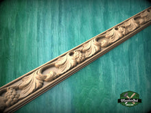 Load image into Gallery viewer, Vineyard Bounty Carved Moulding – Grape and Leaf Pattern,  40&quot; , 1 pc, Unpainted, Ornate Grape Cluster Moulding, Furniture Baguette
