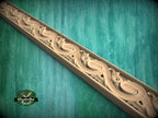 Blossom Wave Carved Wood Molding - Nature-Inspired Decor, 40", 1 pc, Unpainted, Unique Architectural Detail, Carved Baguette