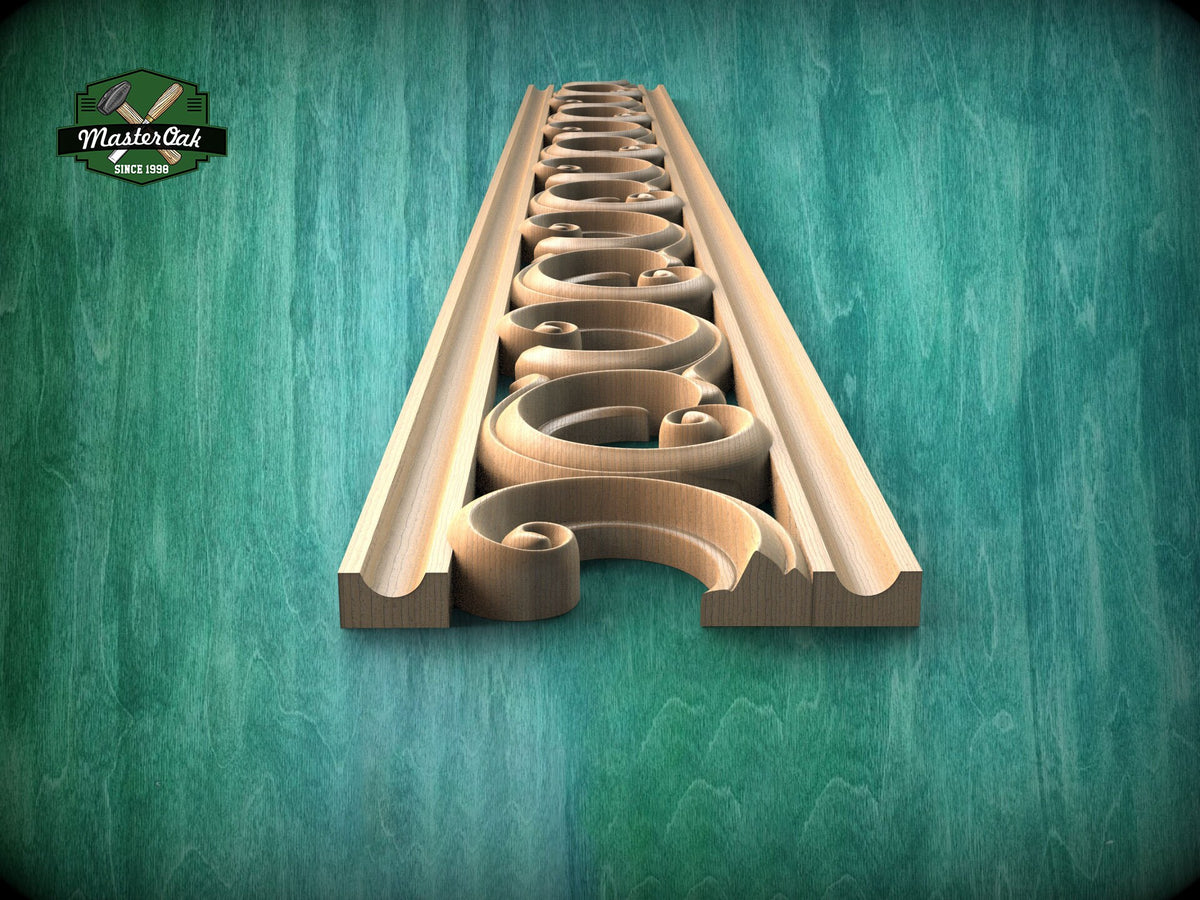 Eternal Scroll Carved Wood Molding - Sophisticated Decor Accent, 40", 1 pc, Unpainted, Unique Architectural Detail, Carved Baguette