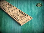Carved Flower Moulding – Decorative Wooden Rosette Strip, Option 2,  40" , 1 pc, Unpainted, Rectangular Wooden Baguette, Furniture Moulding