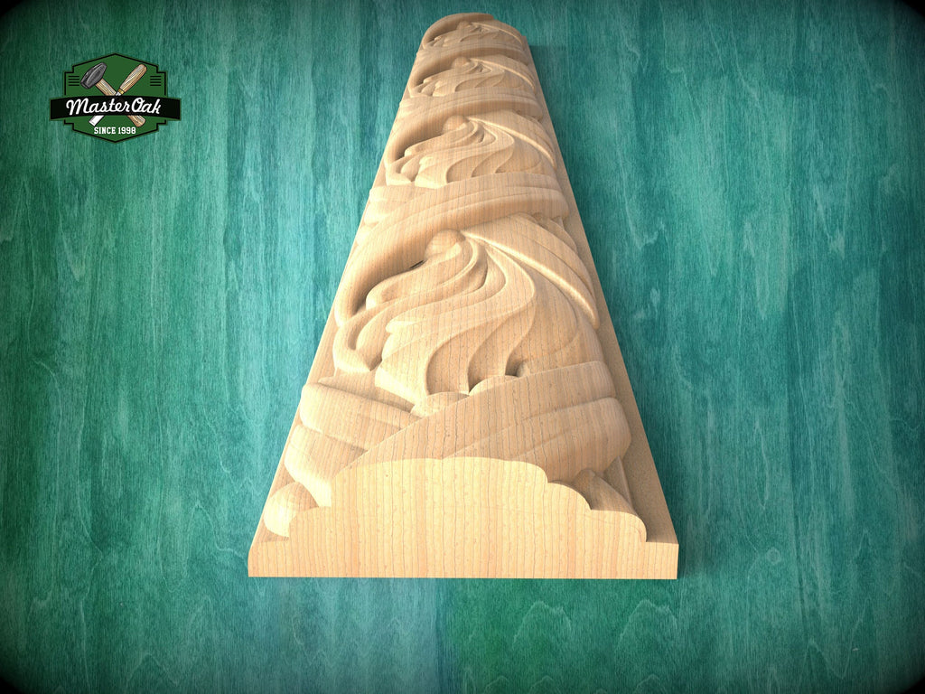 Acanthus Leaf and Berry Ribbon Molding - Classical Decor Piece, 40" Elegant Wood Detail, 1 pc, Unpainted, Carved Baguette