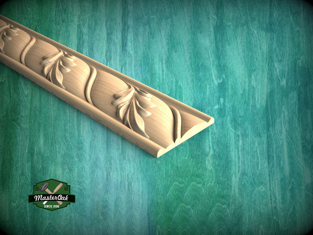 Olive Leaf Wood Molding - Symbol of Peace and Triumph, 40" , 1 pc, Unpainted, Dynamic Foliate Wood Baguette