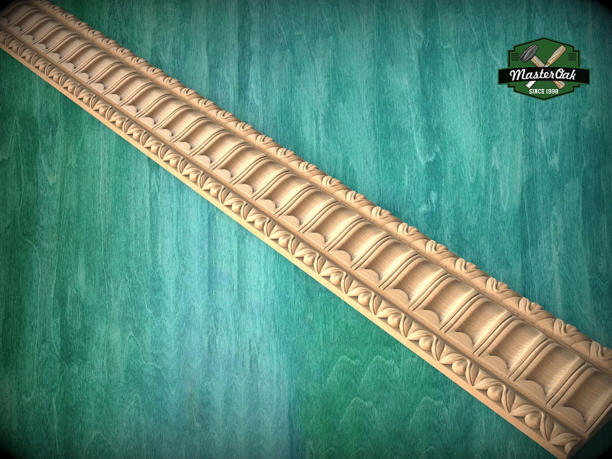 Classic Fluted Wood Moulding – Elegant Carved Baguette Trim,  40" , 1 pc, Unpainted, Wooden Baguette, Furniture Moulding