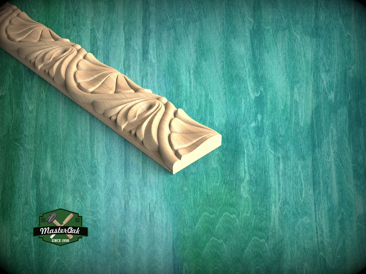 Sweeping Drapery Effect Wood Moulding - Sophisticated Home Detail, 40" Elegant Wood Detail, 1 pc, Unpainted, Carved Baguette