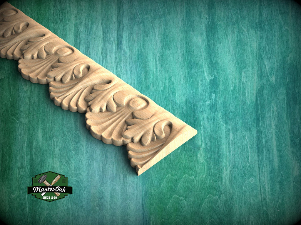 Baroque Style Cascade Molding - Ornate Architectural Element,  40" Decorative wooden moulding , 1 pc, Unpainted, Wood Baguette
