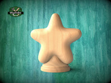 Load image into Gallery viewer, Enchanted Star Wooden Newel Cap - Perfect for Staircase Elegance or Children’s Bed Finial, 1pc, Ornate Decorative Newel Post Wooden Finial
