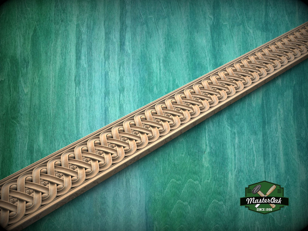 Infinite Rose Weave Molding - Eternity & Beauty Interwoven,  40" Intricate Celtic Knot, 1 pc, Unpainted, Baguette