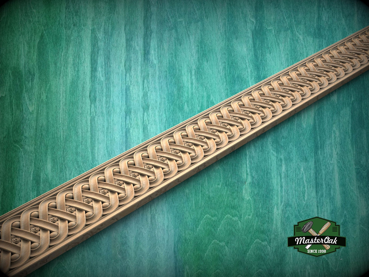 Infinite Rose Weave Molding - Eternity & Beauty Interwoven,  40" Intricate Celtic Knot, 1 pc, Unpainted, Baguette