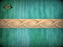 Load image into Gallery viewer, Scandinavian Inspired Continuous Loop Molding, 40&quot; Elegant Wood Detail, 1 pc, Unpainted, Carved Baguette
