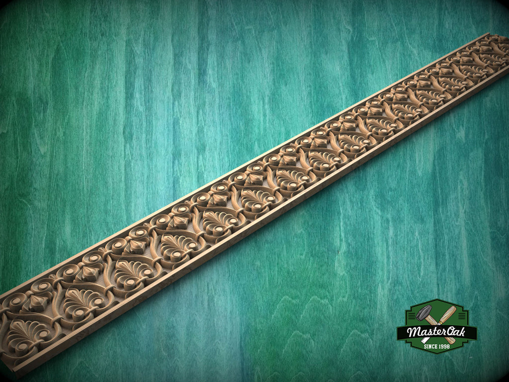 Ornate Swirl Acanthus Molding – Classic Wood Carved Design,  40", 1 pc, Unpainted, Baguette