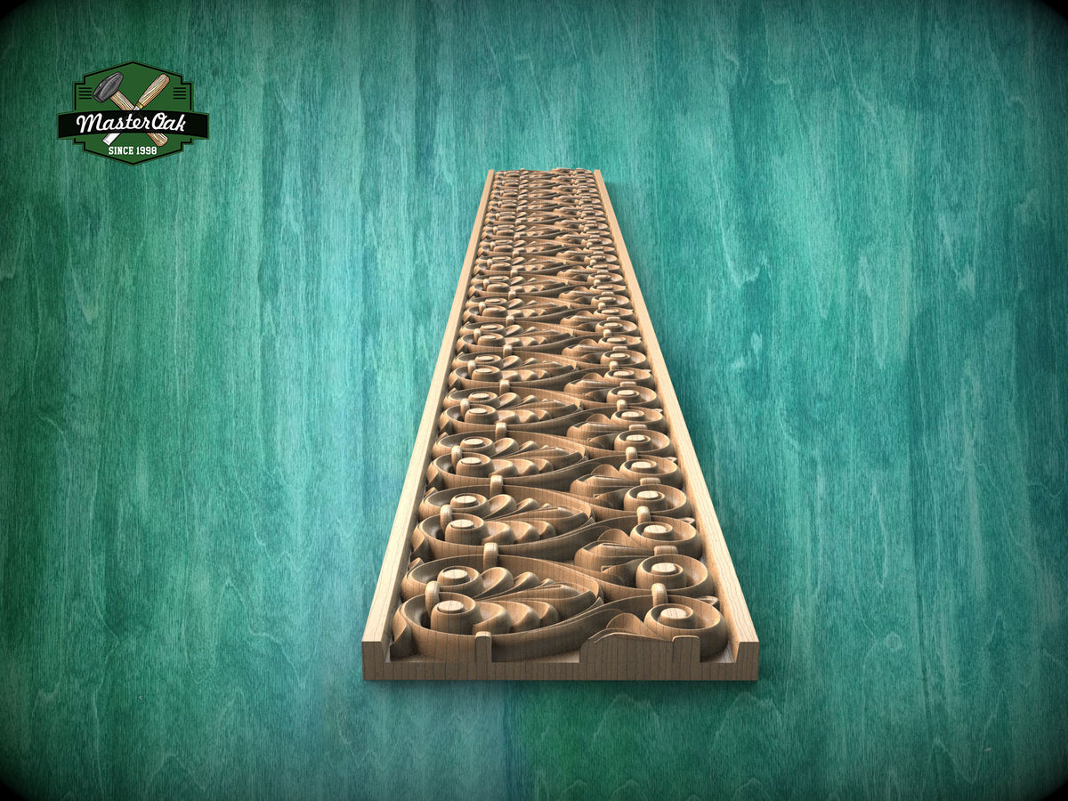 Ornate Swirl Acanthus Molding – Classic Wood Carved Design,  40", 1 pc, Unpainted, Baguette