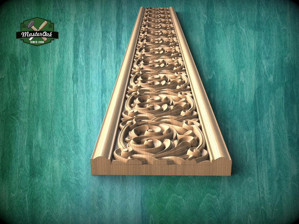 Intricate Celtic Knot Wood Moulding –  Wood Carved Design,  40", 1 pc, Unpainted, Baguette