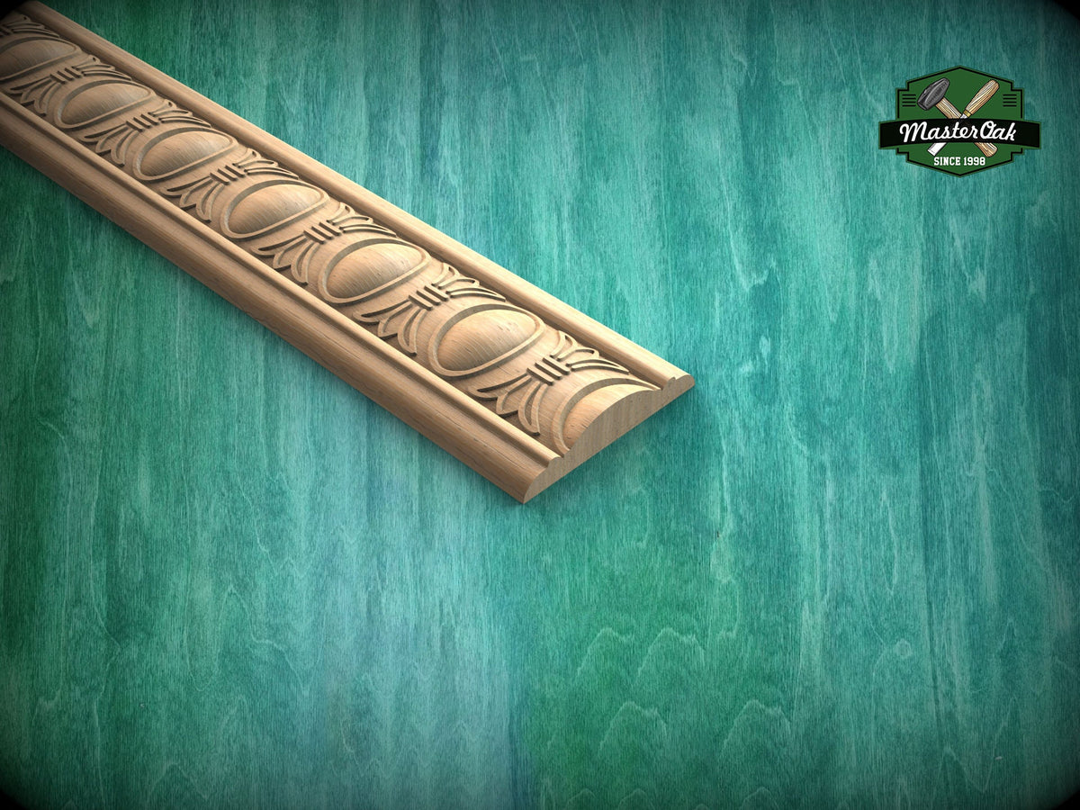Victorian Lily Medallion Molding - Classical Elegance in Carved Wood, 40" Traditional Decorative Woodwork, Carved wooden Baguette