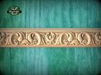 Opulent Scrolls and Waves - Baroque Style Carved Wood Molding, 40" Elegant Wood Detail, 1 pc, Unpainted, Carved Baguette