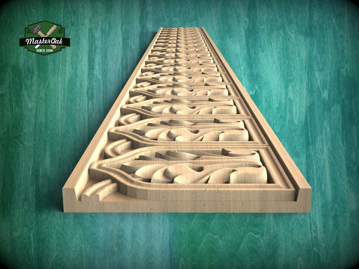 Gothic Flipping Moulding - Medieval Pattern,  40", 1 pc, Unpainted, Baguette, Carved decor