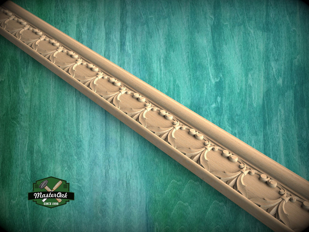 Symphonic Leaf Garland Moulding - Baroque Inspired Decor , 40" Classic & Modern Decor, 1 pc, Unpainted, Wood Carved Baguette