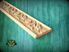 Blossom Wave Carved Wood Molding - Nature-Inspired Decor, 40", 1 pc, Unpainted, Unique Architectural Detail, Carved Baguette