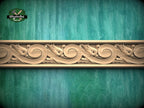 Blossom Wave Carved Wood Molding - Nature-Inspired Decor, 40", 1 pc, Unpainted, Unique Architectural Detail, Carved Baguette