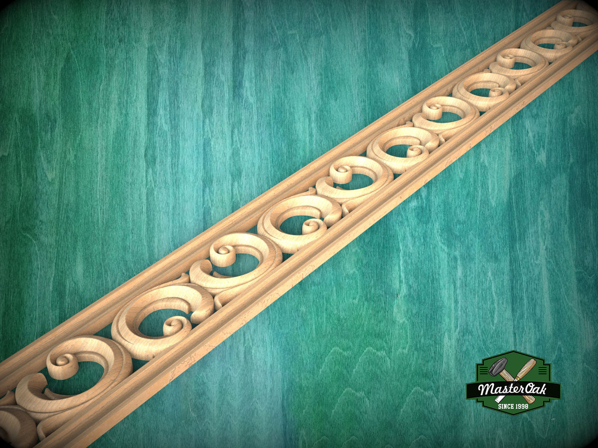 Eternal Scroll Carved Wood Molding - Sophisticated Decor Accent, 40", 1 pc, Unpainted, Unique Architectural Detail, Carved Baguette