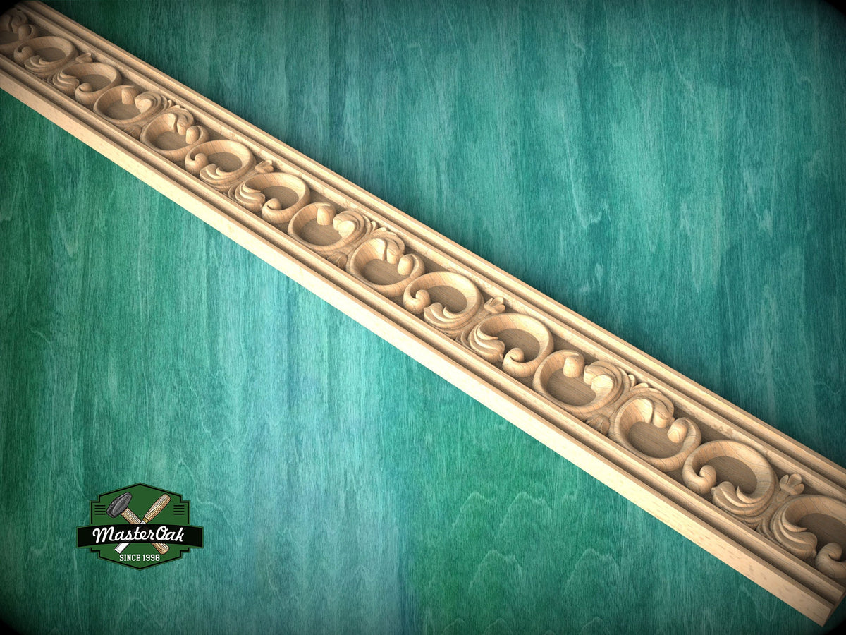 Acanthus Scroll Elegance Molding - Regal Acanthus Cascade, 40", 1 pc, Unpainted, Unique Architectural Detail, Carved Baguette