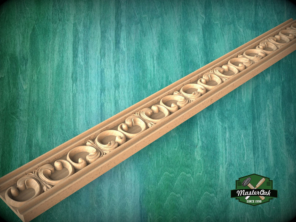 Acanthus Scroll Elegance Molding - Regal Acanthus Cascade, 40", 1 pc, Unpainted, Unique Architectural Detail, Carved Baguette