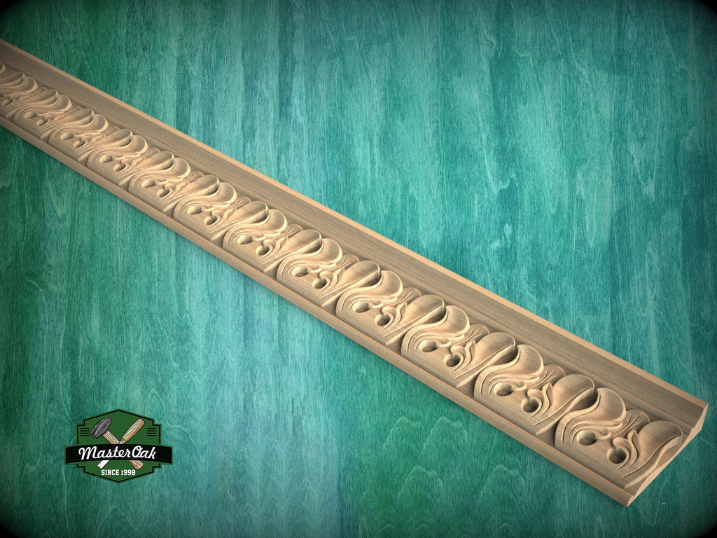 Refined Swirl Pattern Moulding - Artisanal Craftsmanship, 40" Timeless Scrollwork Detail, 1 pc, Unpainted, Carved Baguette