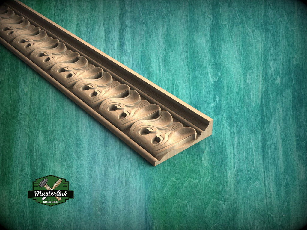Refined Swirl Pattern Moulding - Artisanal Craftsmanship, 40" Timeless Scrollwork Detail, 1 pc, Unpainted, Carved Baguette