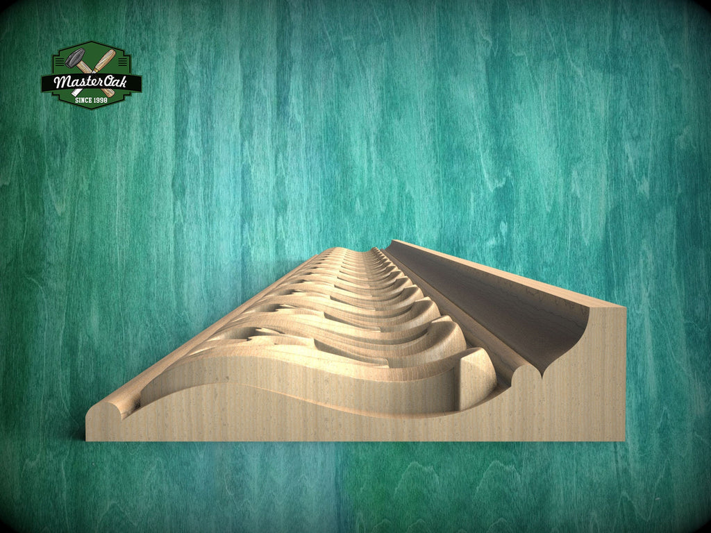 Refined Swirl Pattern Moulding - Artisanal Craftsmanship, 40" Timeless Scrollwork Detail, 1 pc, Unpainted, Carved Baguette