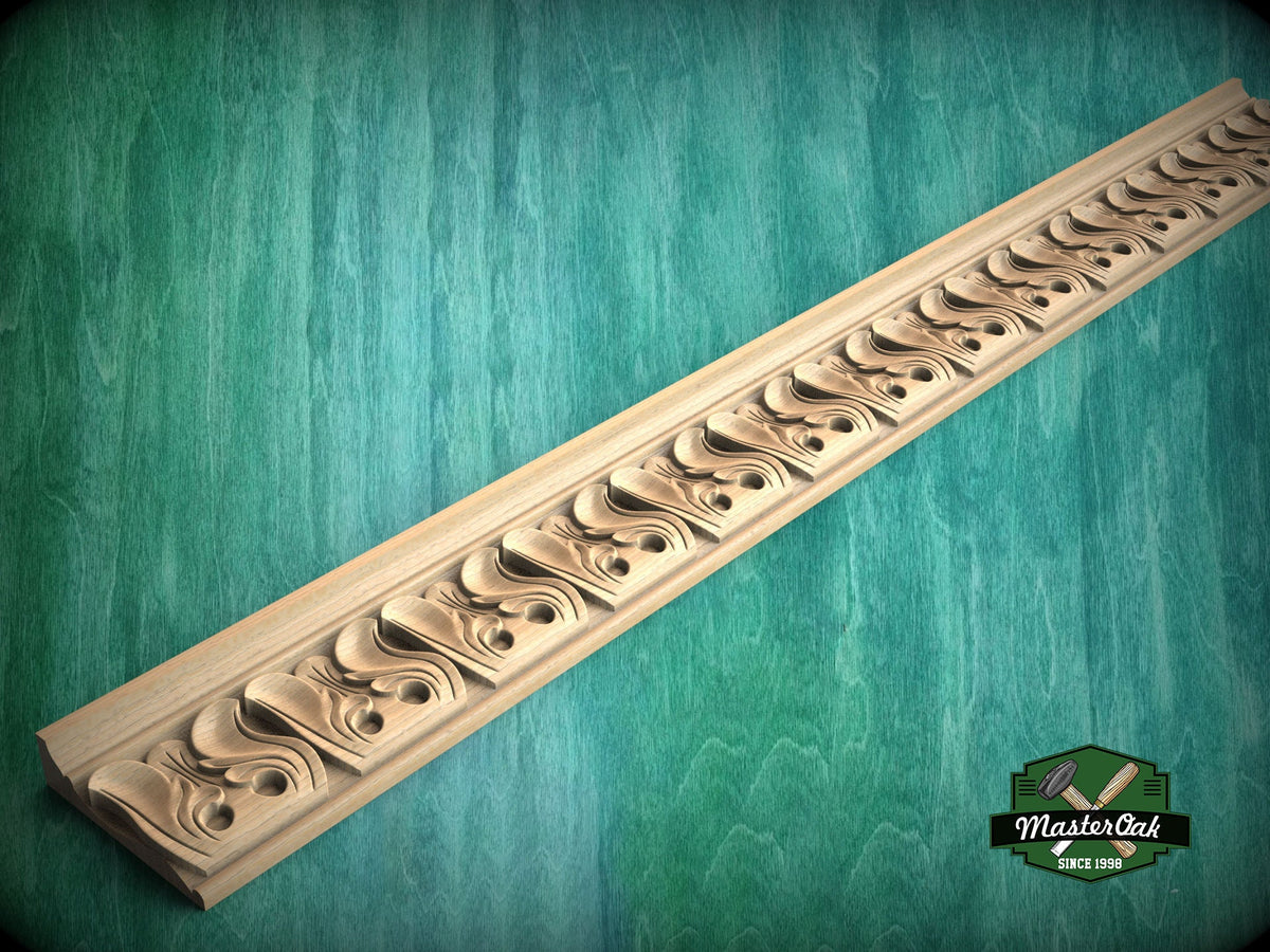 Refined Swirl Pattern Moulding - Artisanal Craftsmanship, 40" Timeless Scrollwork Detail, 1 pc, Unpainted, Carved Baguette