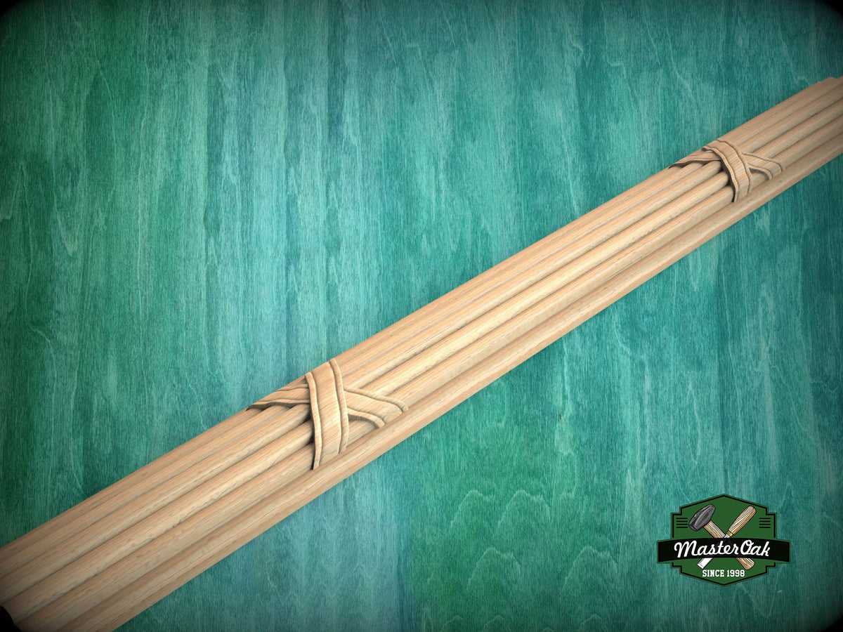 Customizable Reed & Ribbon Wood Molding - Classic Elegance, 40" Versatile Wood Trim, 1 pc, Unpainted, Carved Baguette