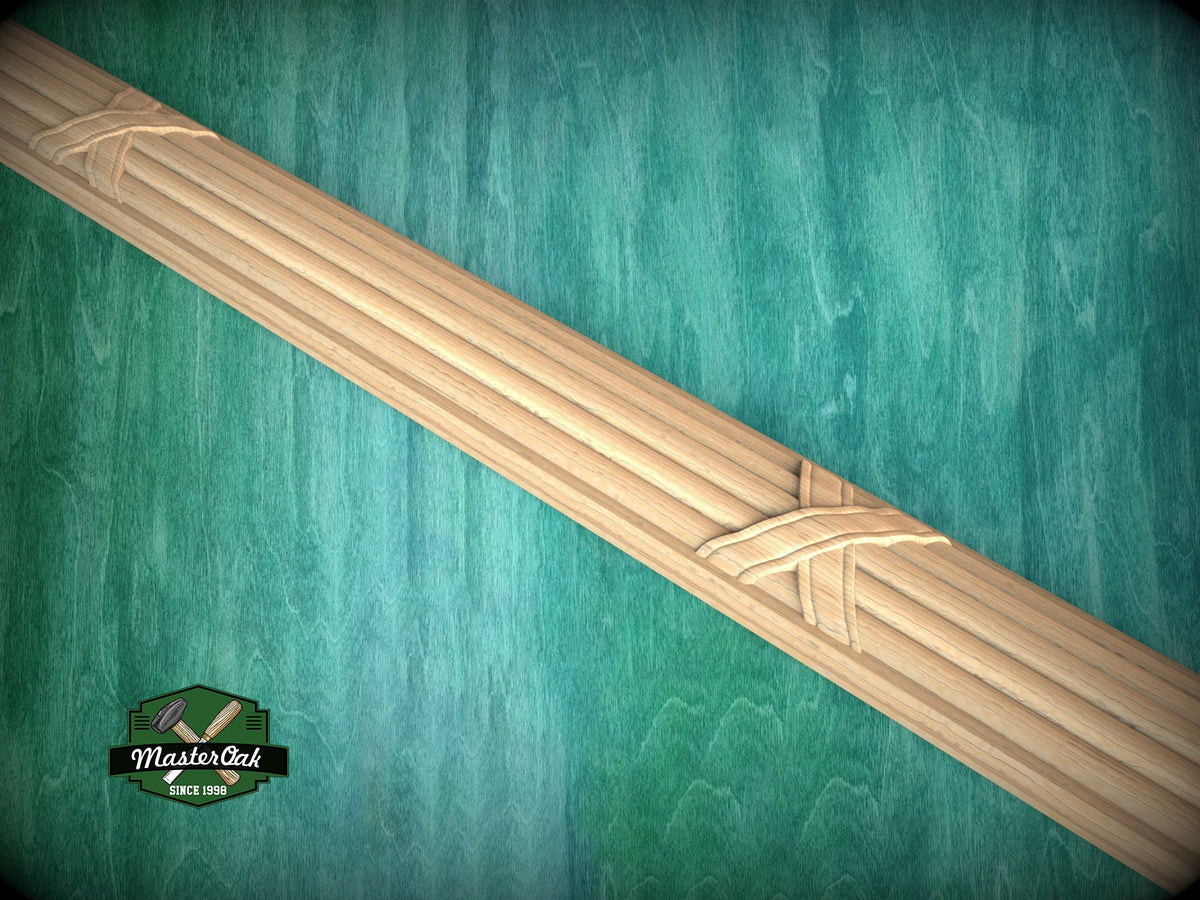Customizable Reed & Ribbon Wood Molding - Classic Elegance, 40" Versatile Wood Trim, 1 pc, Unpainted, Carved Baguette