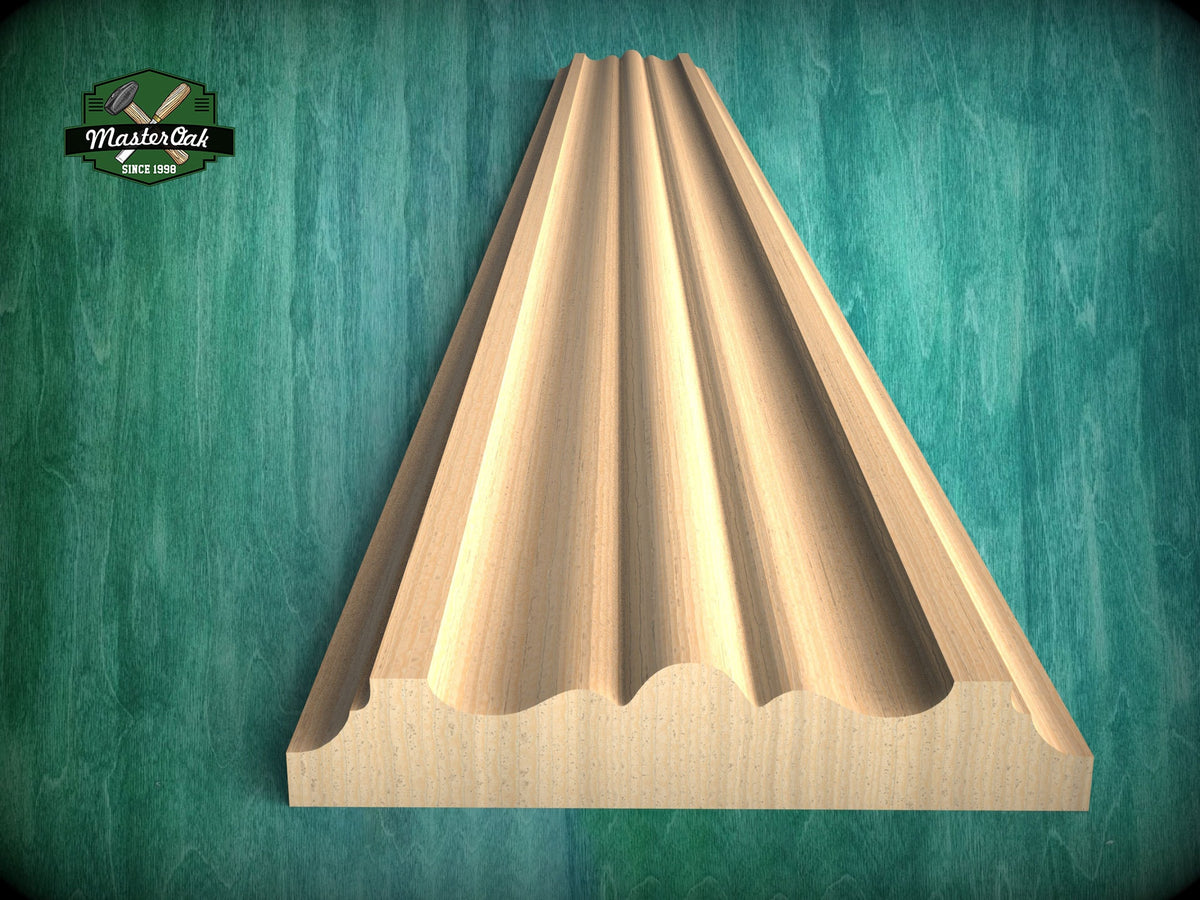 Refined Multi-Stepped Edge Wood Moulding - Perfect for Interior Enhancement, 40" wood molding for walls, 1 pc, Unpainted, Baguette