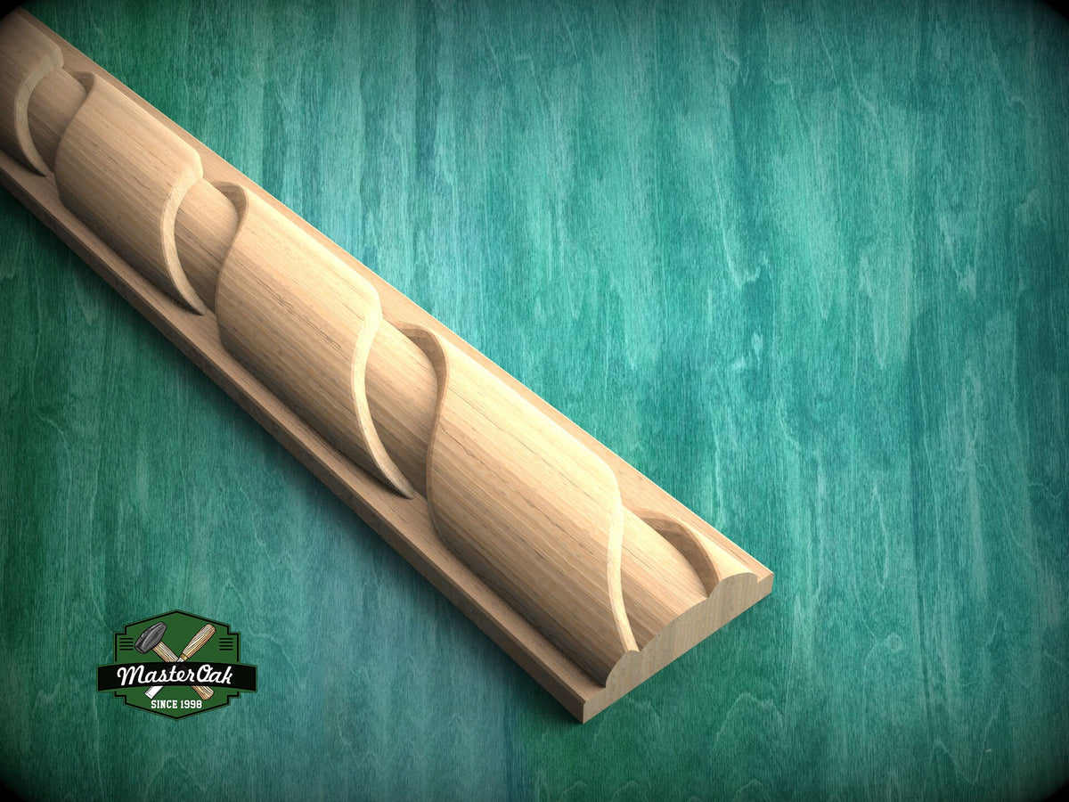 Half Round Twisted Ribbon Rope Moulding - Nautical Elegance, 40" Elegant Wood Detail, 1 pc, Unpainted, Carved Baguette