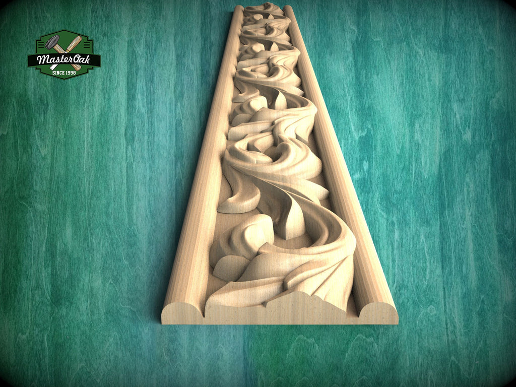 Flowing Line of Acanthus Foliage – Renaissance Acanthus Leaf Moulding, 40", 1 pc, Unpainted,  Wooden Baguette, Furniture Moulding