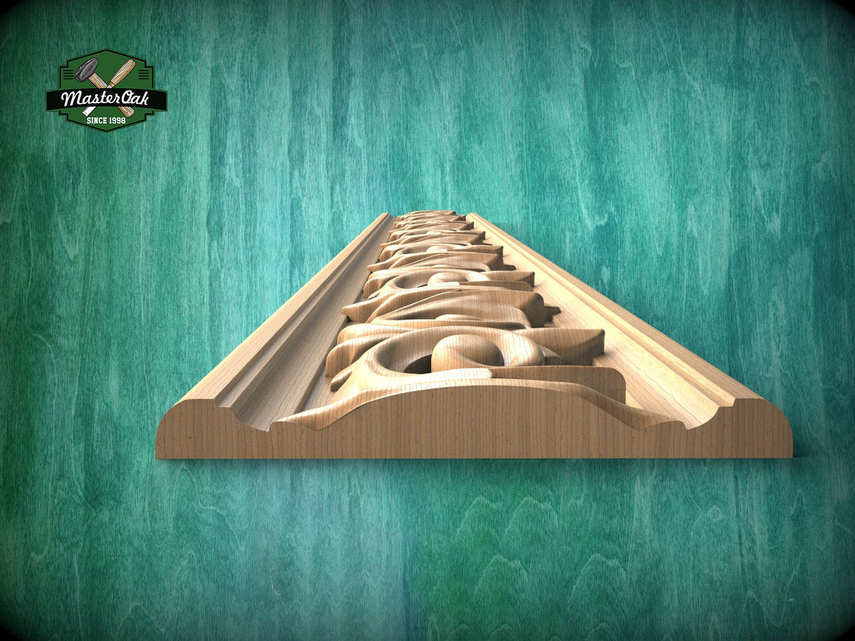 Acanthus Whirl Moulding - Classical Elegance in Wood, 40" Swirl Acanthus Leaf, 1 pc, Unpainted, Baguette