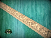 Load image into Gallery viewer, Lush Laurel Leaf Garland Molding - Elegant Natural Decor, 40&quot; Symbolic Architectural Detail, 1 pc, Unpainted, Carved Baguette
