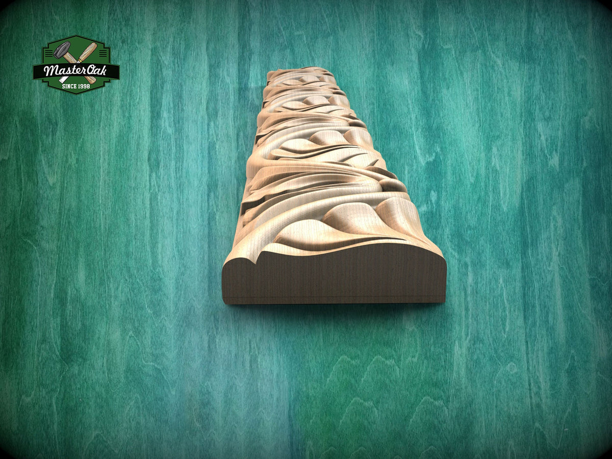 Sweeping Drapery Effect Wood Moulding - Sophisticated Home Detail, 40" Elegant Wood Detail, 1 pc, Unpainted, Carved Baguette