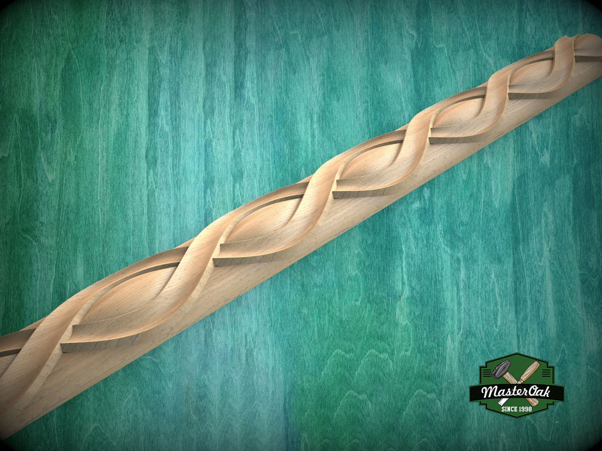 Scandinavian Inspired Continuous Loop Molding, 40" Elegant Wood Detail, 1 pc, Unpainted, Carved Baguette