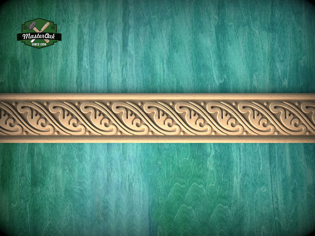 Scroll Leaf Harmony Moulding , 40" Classic & Modern Decor, 1 pc, Unpainted, Wood Carved Baguette