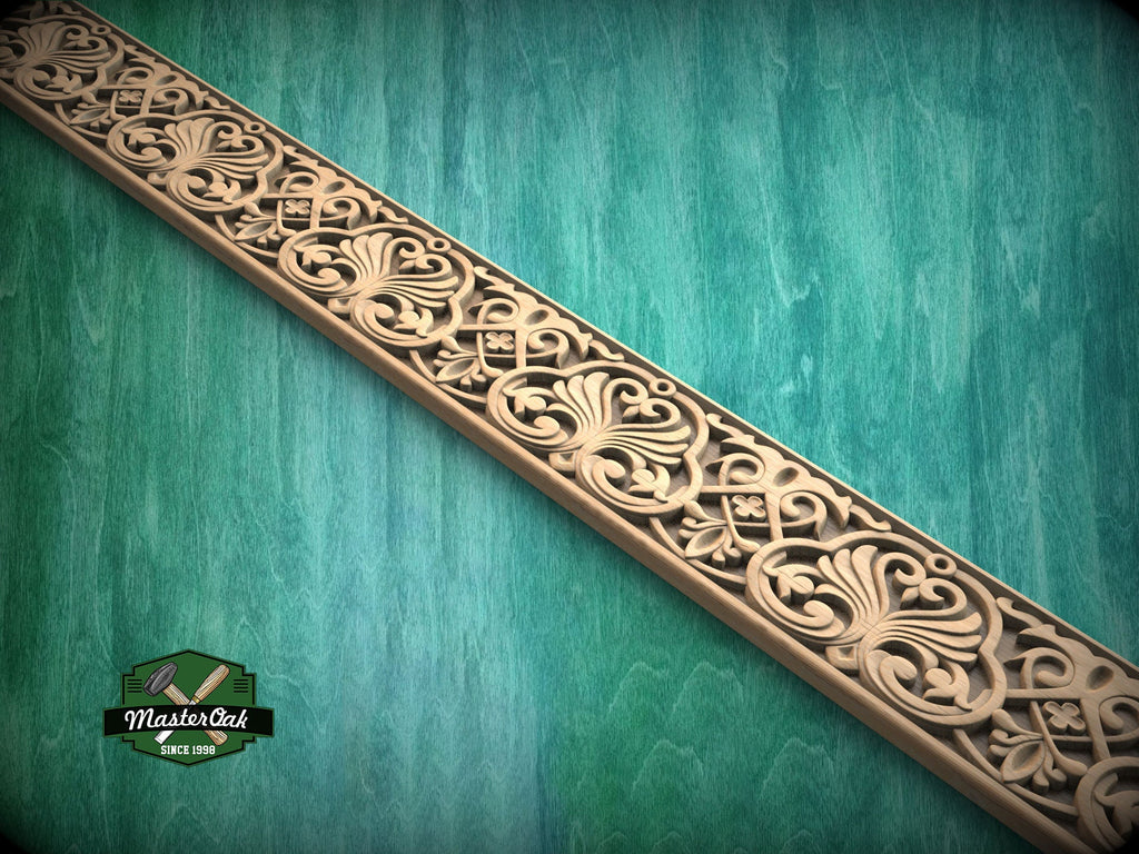 Baroque Heart Scroll Wood Molding – Classic Ornate Carved Design,  40", 1 pc, Unpainted, Baguette