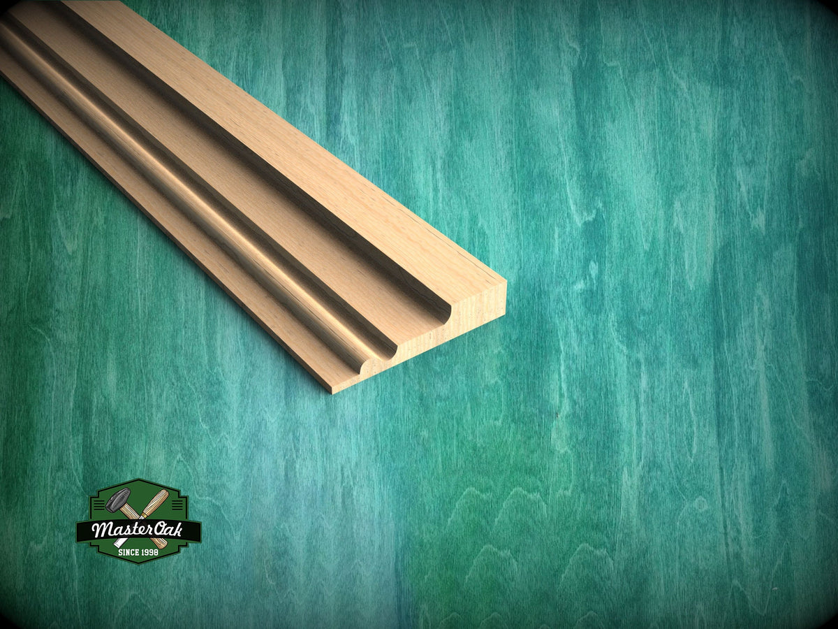 Versatile Natural Wood Moulding with Convex Strip - Ideal for Interior Decor, 40" wooden moulding for cornices , 1 pc, Unpainted, Baguette