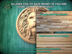 Round Rosette Lion, Carved lion head, Unpainted, 1pc, Applique furniture decor DIY Furniture Trim Supplies wall ornaments pediments